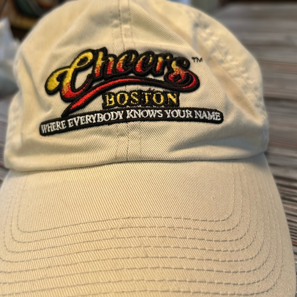 Cheers Boston beige baseball hat.